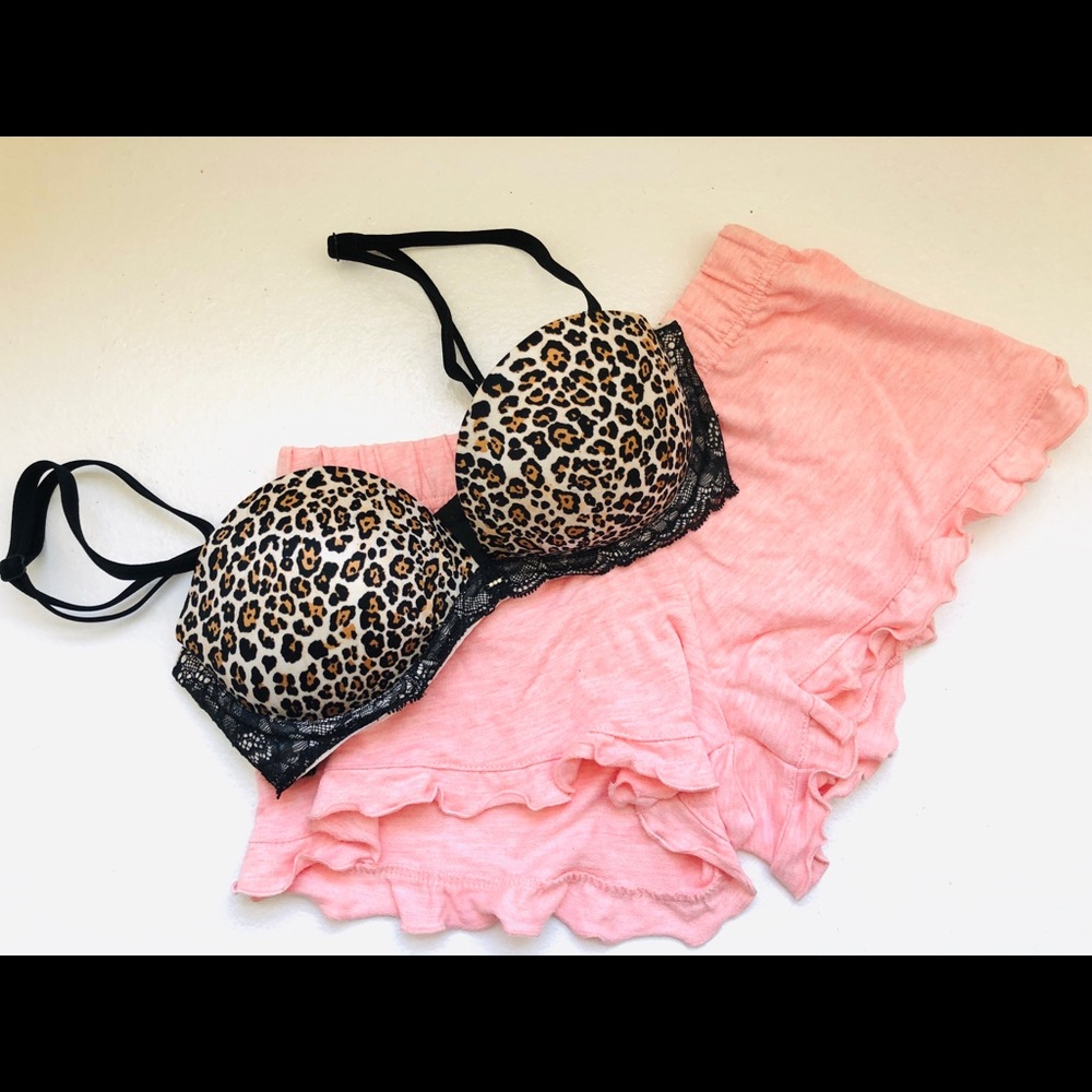 Victoria’s Secret Leopard Print Push-up Bra Sz 32B